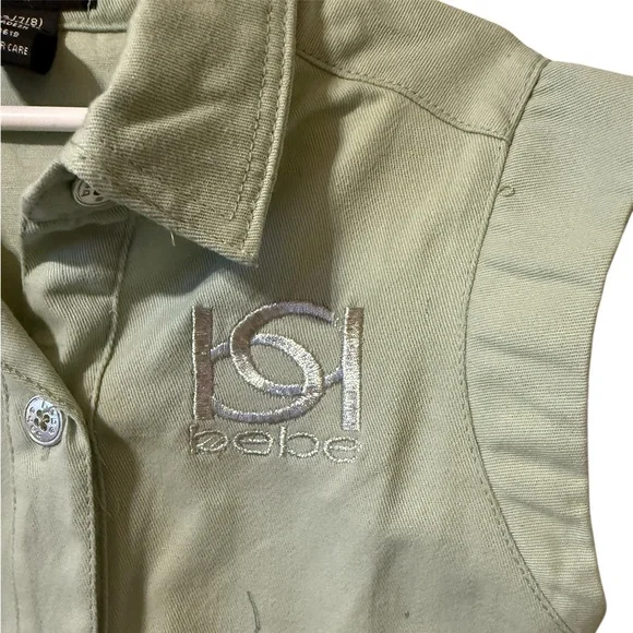 Bebe Light Green Collared Dress NWOT - Picture 2 of 6